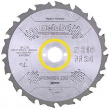 Metabo Piła tarczowa "Power Cut Wood - professional", 216x30, Z24 WZ 5° 628009000