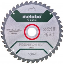 Metabo Brzeszczot Precision Cut Wood-Classic do drewna HW/CT 216x30, Z40 WZ 5° 628060000