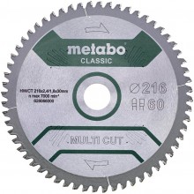 Metabo "Multi Cut Classic" HW/CT Piła tarczowa 216x30, 60 PZ/LZ 5° 628066000