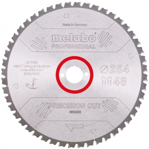 Metabo Piła tarczowa „precision cut wood–professional”, 254x30, Z48 WZ 5° ujemny 628221000 Metabo Piła tarczowa „precision cut wood–professional”, 254x30, Z48 WZ 5° ujemny 628221000