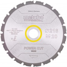 Metabo Piła tarczowa "Power Cut Wood - professional", 216x30, Z20 WZ 5° 628230000