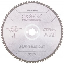 Metabo Piła tarczowa „aluminium cut – professional”, 254x30 Z72 FZ/TZ 5°ujemn. 628447000