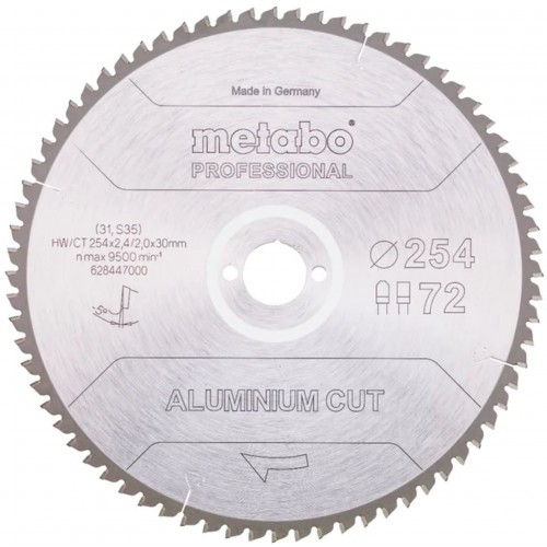 Metabo Piła tarczowa „aluminium cut – professional”, 254x30 Z72 FZ/TZ 5°ujemn. 628447000 Metabo Piła tarczowa „aluminium cut – professional”, 254x30 Z72 FZ/TZ 5°ujemn. 628447000