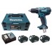 Makita Wiertarko wkrętarka udarowa 18 V, 3 x 3,0 Ah, Makpac DHP456RF3J