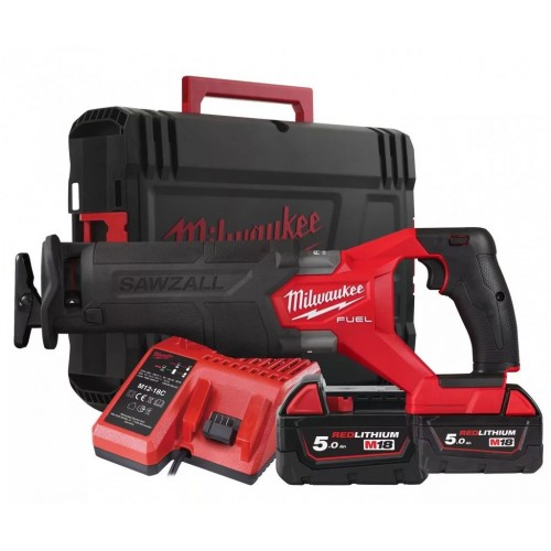 Milwaukee M18 FSZ Piła szablasta 2x5.0 Ah, HD Walizka 4933478291