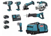 Makita DLX6011 Multi zestaw 18V Li-ion (DHP458Z+DSS610Z+DJR181Z+DTD146Z+DGA452Z+DML802Z)