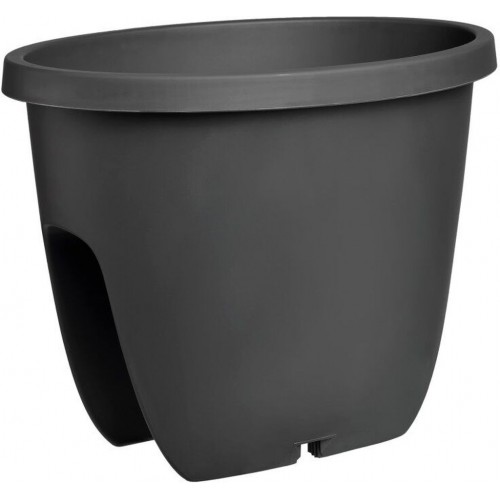 PLASTKON BALCONIA OVI Donica balkonowa na poręcz 30 cm antracyt