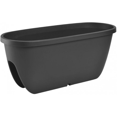 PLASTKON BALCONIA OVI Donica balkonowa na poręcz 60 cm antracyt PLASTKON BALCONIA OVI Donica balkonowa na poręcz 60 cm antracyt