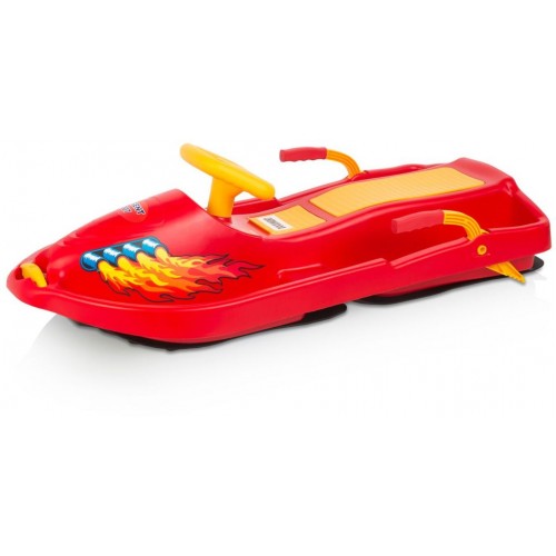 PLASTKON SNOW BOAT SANKI z hamulcem i kierownicą czerwone PLASTKON SNOW BOAT SANKI z hamulcem i kierownicą czerwone