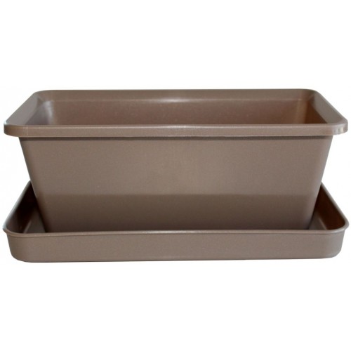 PLASTKON Doniczka small window 20 cm taupe 411053372