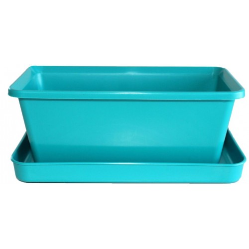 PLASTKON Doniczka small window 20 cm turkus 411053373