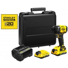 Stanley SFMCF820D2K FatMax V20 Aku zakrętarka udarowa (1/4" 190 Nm) (18V 2x 2,0Ah)