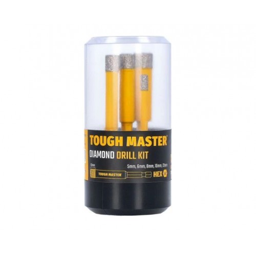 Tough Master TM-DDK5 Zestaw wierteł diamentowych 5 mm, 6 mm, 8 mm, 10 mm , 12 mm, 5-szt