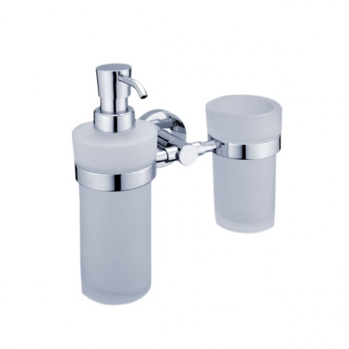 NIMCO UNIX Dozownik na mydło 200 ml z kubkiem, szkło mrożone UN1305831W-26 NIMCO UNIX Dozownik na mydło 200 ml z kubkiem, szkło mrożone UN1305831W-26