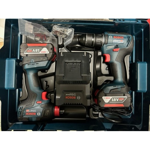 BOSCH zestaw: GDX 18V-200+GSR 18V-50 + 2xGBA 18V 4.0Ah + GAL 18V-40 egy L-BOXX