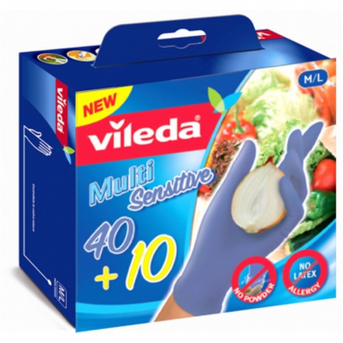 VILEDA Rękawiczki jednorazowe Multi Sensitive 40+10 M/L 146084