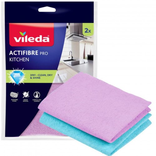 VILEDA Actifibre ściereczka z mikrofibry do kuchni 2 szt. 183305 VILEDA Actifibre ściereczka z mikrofibry do kuchni 2 szt. 183305