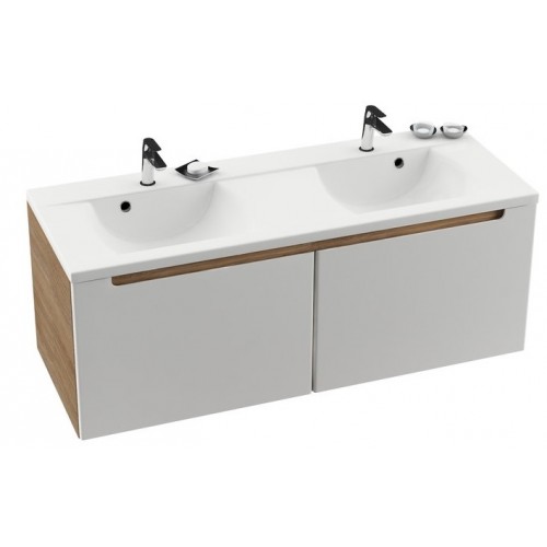 Ravak Classic 130 cm szafka pod umywalkę, kolor biała/cappuccino X000000958