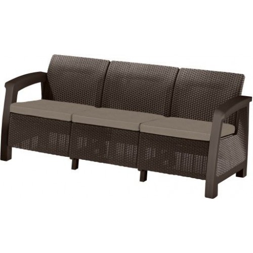 KETER BAHAMAS LOVE SEAT MAX Sofa, 182 x 70 x 79cm, rattan, brązowy/brązowoszary 17205920