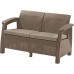 ALLIBERT CORFU LOVE SEAT Sofa 2 osobowa, 128 x 70 x 79cm, cappuccino/piaskowy 17197359