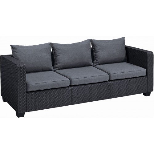 ALLIBERT SALTA 3 Sofa, 200,5 x 84 x 65,5 cm, grafit/szary 17206018