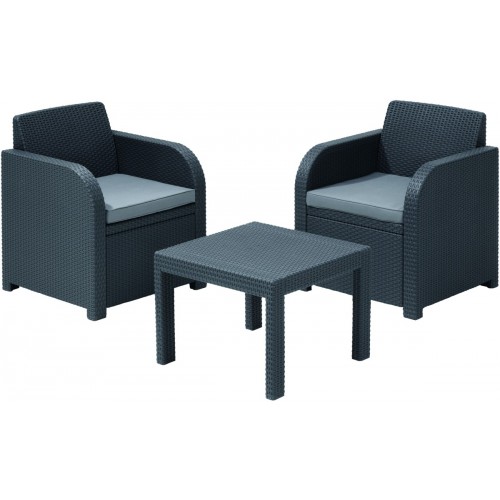 ALLIBERT Zestaw mebli ogrodowych ALLEGRO grafitowy-szary 213783 ALLIBERT Zestaw mebli ogrodowych ALLEGRO grafitowy-szary 213783