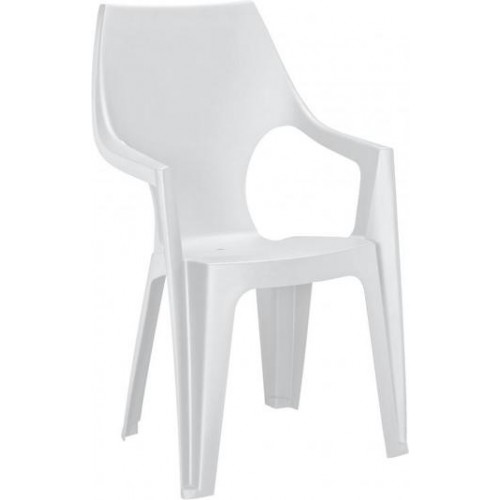 ALLIBERT DANTE Krzesło ogrodowe z wysokim oparciem, 57 x 57 x 89 cm, biały 17187057