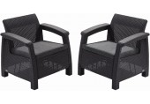 ALLIBERT CORFU DUO Zestaw 2sz foteli ogrodowych, 75 x 70 x 79cm, grafit/szary 17197993