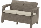 ALLIBERT CORFU LOVE SEAT Sofa 2 osobowa, 128 x 70 x 79cm, cappuccino/beżowy 17197359