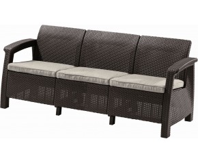 ALLIBERT CORFU LOVE SEAT MAX Sofa, 182 x 70 x 79cm, brązowy/beżowy 17197959