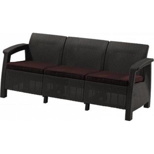ALLIBERT Sofa ogrodowa CORFU LOVE SEAT MAX, brązowy 17197959