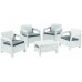 ALLIBERT Zestaw mebli ogrodowych CORFU SET QUATRO biały+szary 17197978