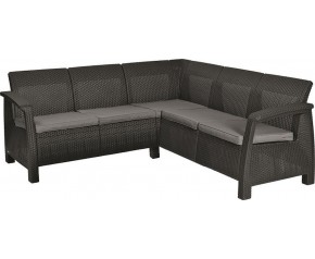 ALLIBERT CORFU RELAX Sofa narożna, 190 x 190 x 79 cm, grafit/jasny szary 17208435