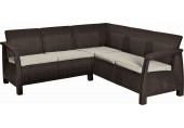 ALLIBERT CORFU RELAX Sofa narożna, 190 x 190 x 79 cm, brązowy/bezowy 17208435