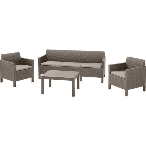 ALLIBERT ORLANDO 3 SEATER Zestaw mebli ogrodowych, cappuccino/piaskowy 17202802