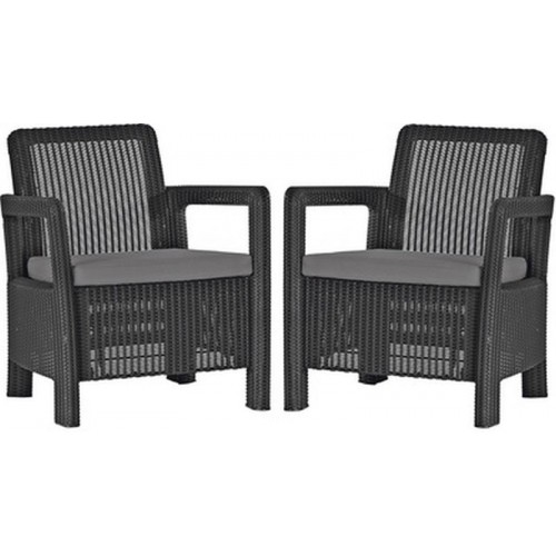 ALLIBERT TARIFA 2x Fotele ogrodowe, 71 x 69 x 79cm, grafit/jasny szary 17203401