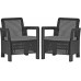 ALLIBERT TARIFA 2x Fotele ogrodowe, 71 x 69 x 79cm, grafit/jasny szary 17203401