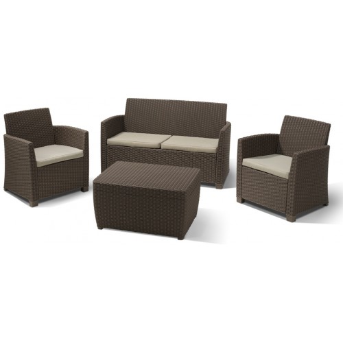ALLIBERT Zestaw mebli ogrodowych CORONA brown+beige 17198017