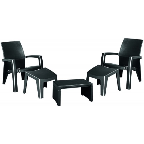 ALLIBERT Zestaw mebli ogrodowych LAGO MAXI relax antracyt 218107