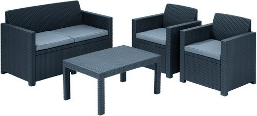 ALLIBERT Zestaw mebli ogrodowych (antracytowy) MERANO 213787