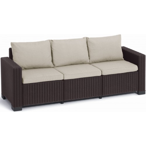 ALLIBERT CALIFORNIA Sofa 199 x 68 x 72 cm, brązowy/beżowy 17196779
