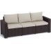 ALLIBERT CALIFORNIA Sofa 199 x 68 x 72 cm, brązowy/beżowy 17196779