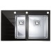 ALVEUS CRYSTALIX 20 Zlewozmywak szklany, 860 x 540 mm, prawy, czarny 1099635