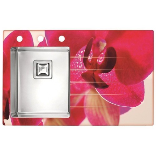 ALVEUS Crystalix 10 zlewozmywak szklany, 860 x 540 mm, lewy, RAL/grafika 1102854 ALVEUS Crystalix 10 zlewozmywak szklany, 860 x 540 mm, lewy, RAL/grafika 1102854