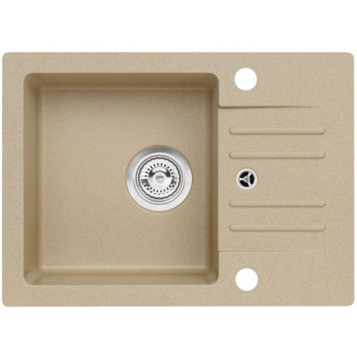 ALVEUS CORTINA 40 Zlewozmywak granitowy, 580 x 420 mm, syfon + zaślepka, beżowy 1653055