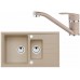 ALVEUS Zestaw INTERMEZZO 70 Zlewozmywak 780x480 mm + bateria NINA, beżowy