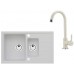 ALVEUS Zestaw INTERMEZZO 70 Zlewozmywak 780x480 mm + bateria AM 120, biały