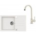 ALVEUS Zestaw ROCK 130 Zlewozmywak 780x480 mm + bateria AM 120, biały