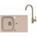 ALVEUS Zestaw RECORD 30 Zlewozmywak 780x480 mm + bateria AM 120, beżowy