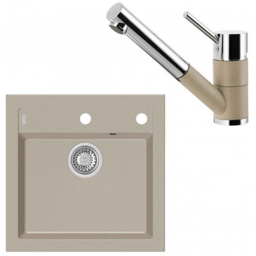 ALVEUS Zestaw FORMIC 20 Zlewozmywak 520x510 mm + bateria AM 100-P, Pebble 02 ALVEUS Zestaw FORMIC 20 Zlewozmywak 520x510 mm + bateria AM 100-P, Pebble 02